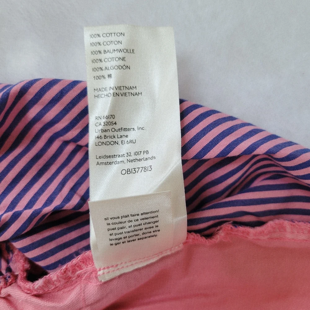 Free People Keegan Oversized‎ Tunic Dress Pink With Stripes Size XS